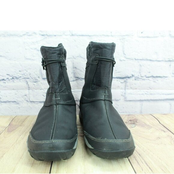Merrell Dewbrook Black Leather Side Zip Insulated Waterproof Winter Boots Sz 7.5 - Picture 4 of 10